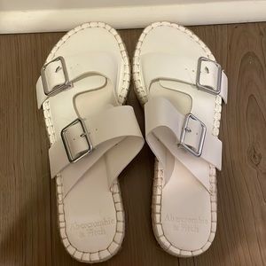 White Abercrombie Espadrille Sandals